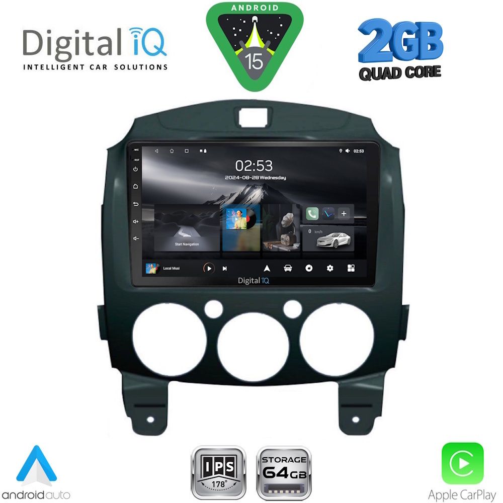Βλησαρούλης Car Center - DIGITAL IQ RSD 1361_CPA (9inc) MULTIMEDIA TABLET for MAZDA 2  mod. 2007-2014