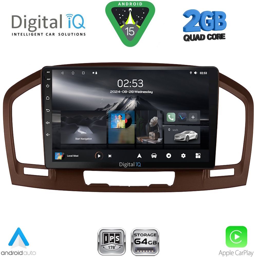 Βλησαρούλης Car Center - DIGITAL IQ RSD 1491BR_CPA (9inc) MULTIMEDIA TABLET for OPEL INSIGNIA mod.2008-2013 (BROWN)