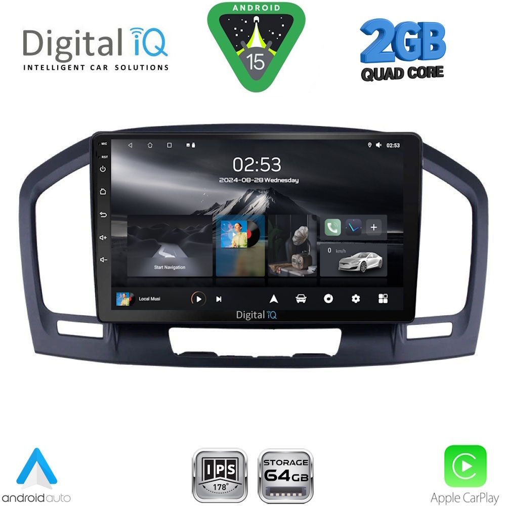 Βλησαρούλης Car Center - DIGITAL IQ RSD 1491BL_CPA (9inc) MULTIMEDIA TABLET for OPEL INSIGNIA mod.2008-2013 (BLACK)