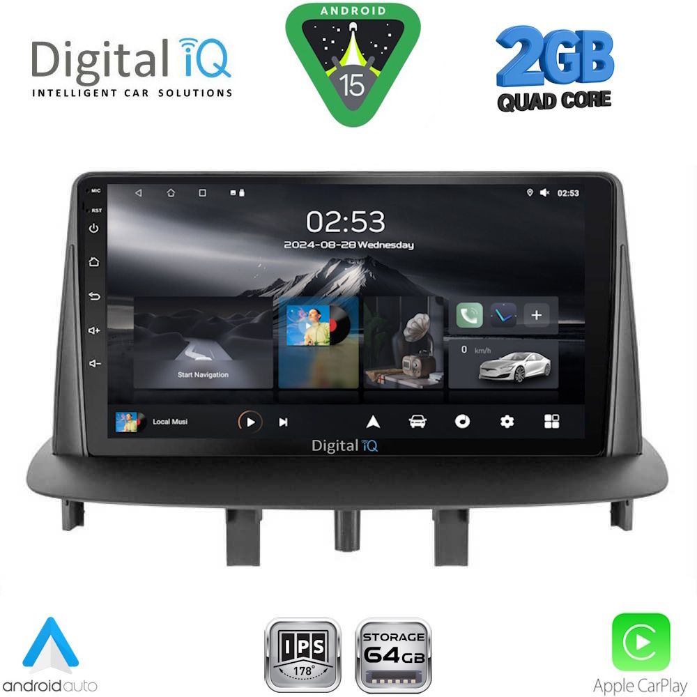 Βλησαρούλης Car Center - DIGITAL IQ RSD 1556_CPA (9inc) MULTIMEDIA TABLET for RENAULT MEGANE 3 mod. 2009-2016