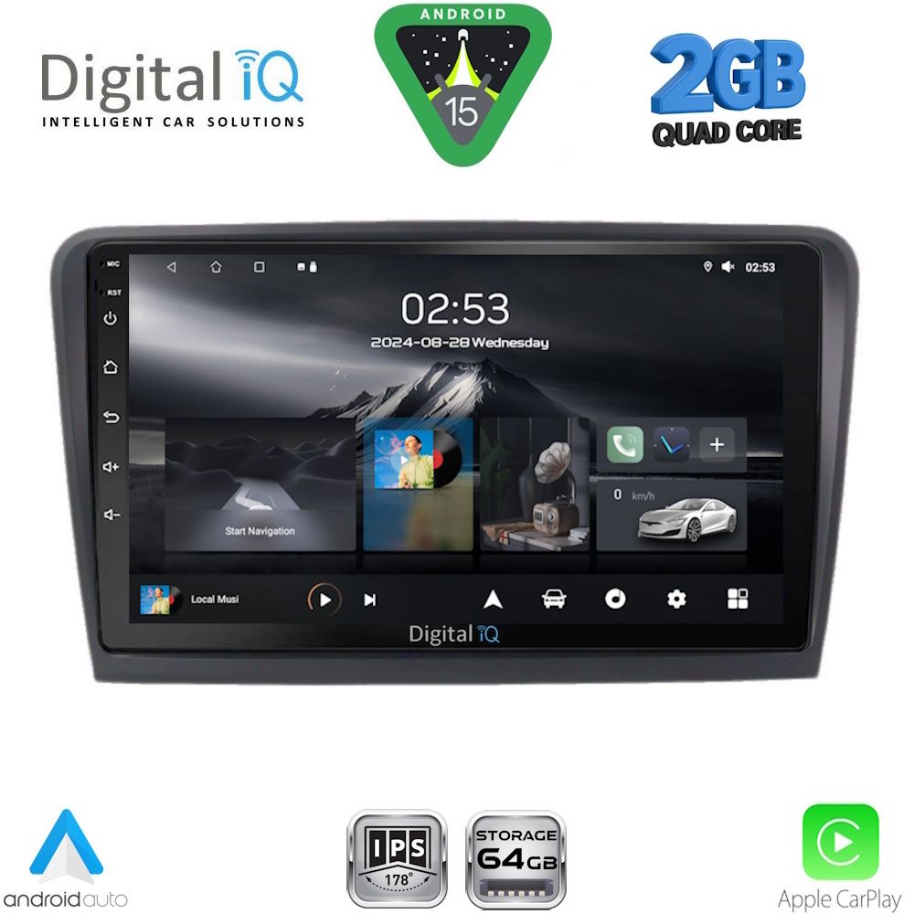Βλησαρούλης Car Center - DIGITAL IQ RSD 1601_CPA (9inc) MULTIMEDIA TABLET for  SKODA RAPID  mod. 2012-2023