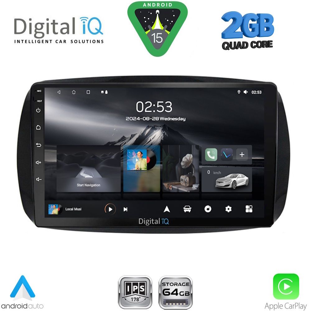 Βλησαρούλης Car Center - DIGITAL IQ RSD 1623_CPA (9inc) MULTIMEDIA TABLET for SMART (453) mod. 2016-2024