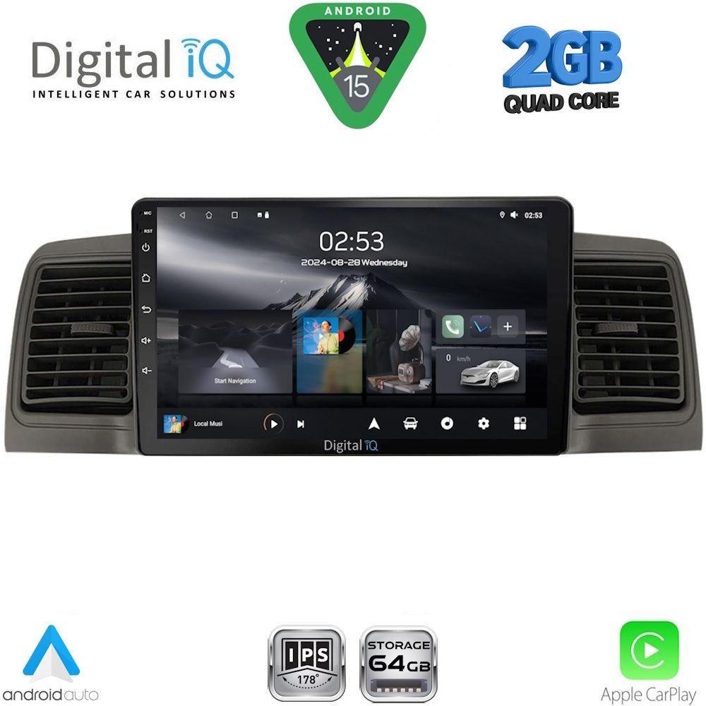 Βλησαρούλης Car Center - DIGITAL IQ RSD 1712BL_CPA (9inc) MULTIMEDIA TABLET for TOYOTA COROLLA mod. 2001-2006 (BLACK)
