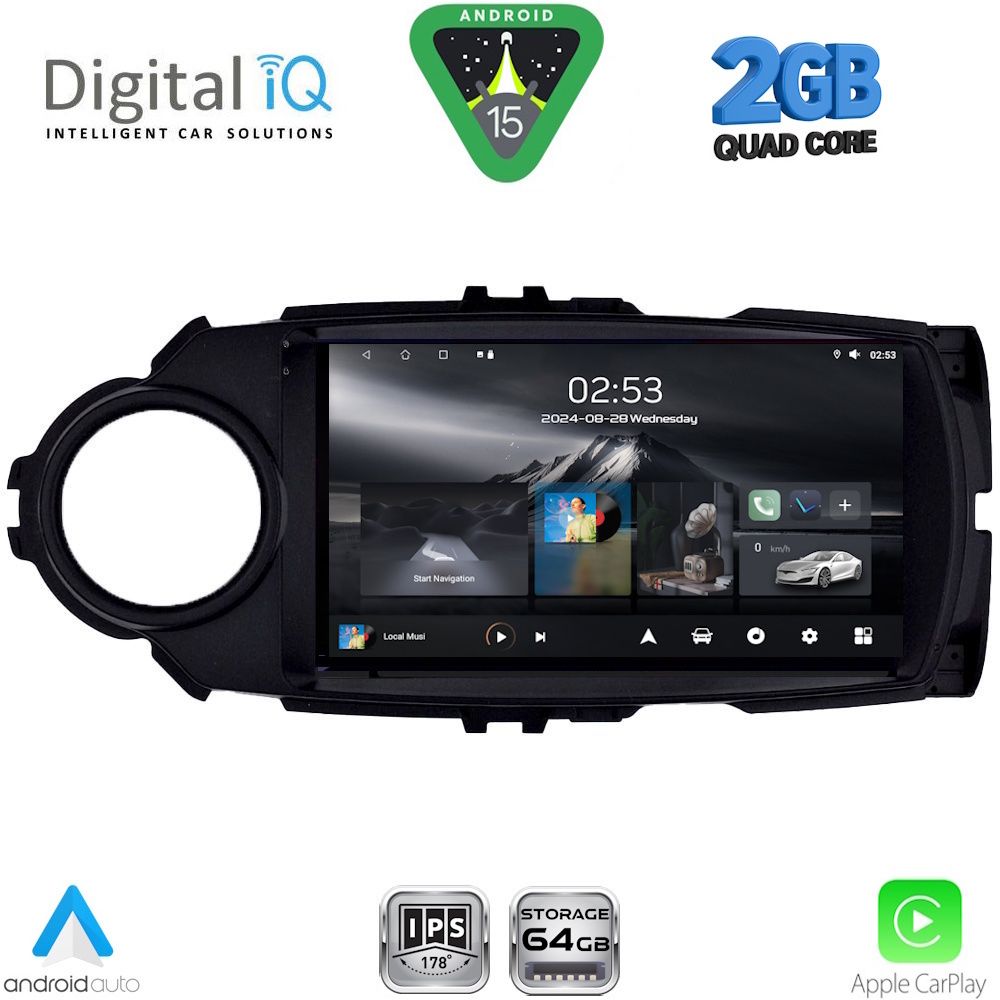Βλησαρούλης Car Center - DIGITAL IQ RSD 1737FL_CPA (9inc) MULTIMEDIA TABLET for TOYOTA YARIS mod. 2015-2020