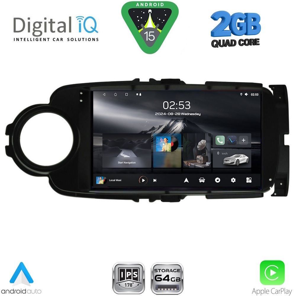 Βλησαρούλης Car Center - DIGITAL IQ RSD 1737BL_CPA (9inc) MULTIMEDIA TABLET for TOYOTA YARIS mod. 2011-2015 (BLACK)