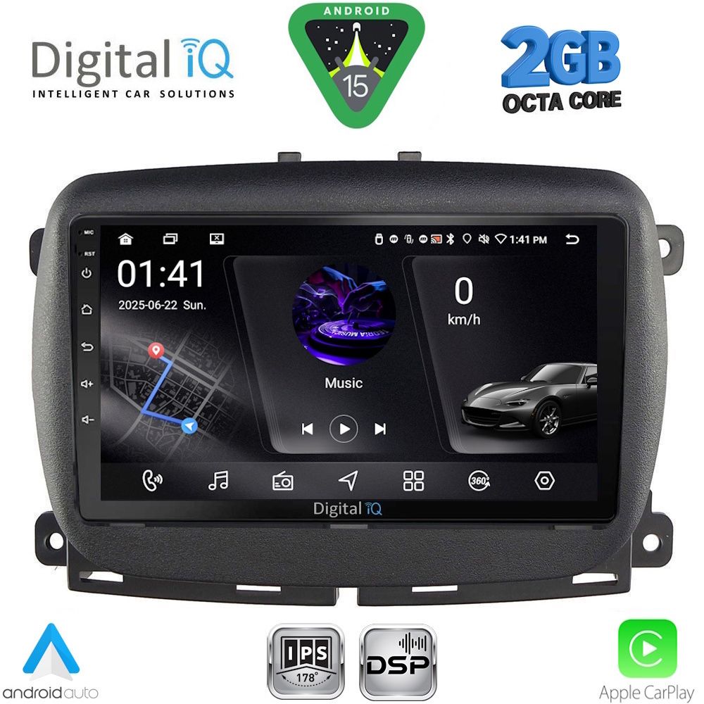 Βλησαρούλης Car Center - DIGITAL IQ RSF 4131_CPA (9inc) MULTIMEDIA TABLET for FIAT 500 mod. 2016-2025