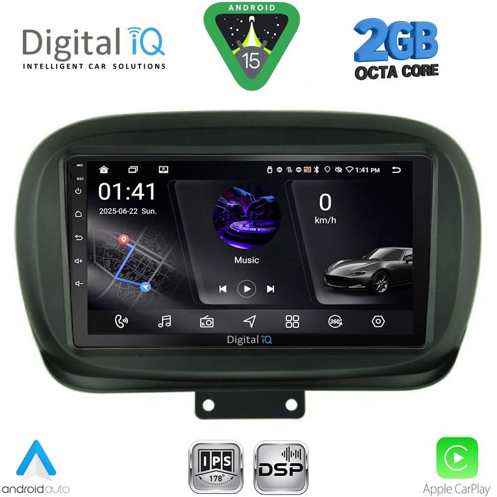 Βλησαρούλης Car Center - DIGITAL IQ RSF 4134_CPA (9inc) MULTIMEDIA TABLET for FIAT 500Χ mod. 2014-2024