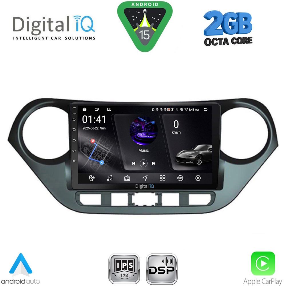 Βλησαρούλης Car Center - DIGITAL IQ RSF 4224_CPA (9inc) MULTIMEDIA TABLET for HYUNDAI i10 mod. 2014-2020