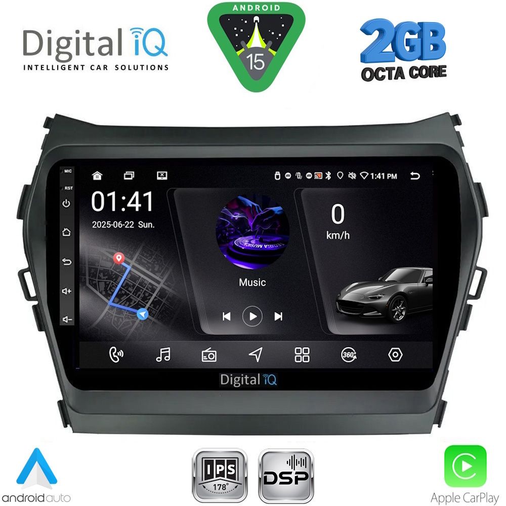 Βλησαρούλης Car Center - DIGITAL IQ RSF 4238_CPA (9inc) MULTIMEDIA TABLET for HYUNDAI IX45 - SANTA FE mod. 2013-2017