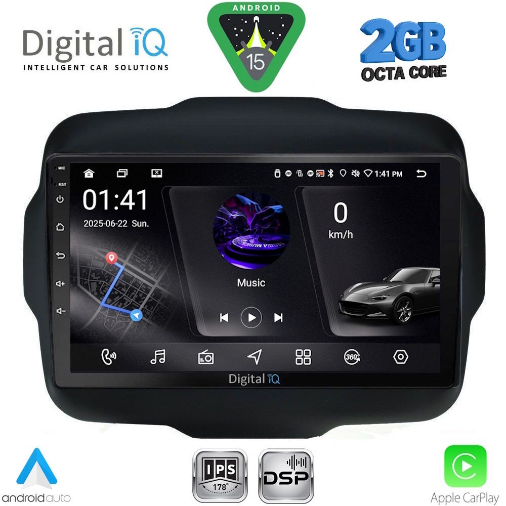 Βλησαρούλης Car Center - DIGITAL IQ RSF 4290_CPA (9inc) MULTIMEDIA TABLET for JEEP RENEGADE  mod. 2014-2025