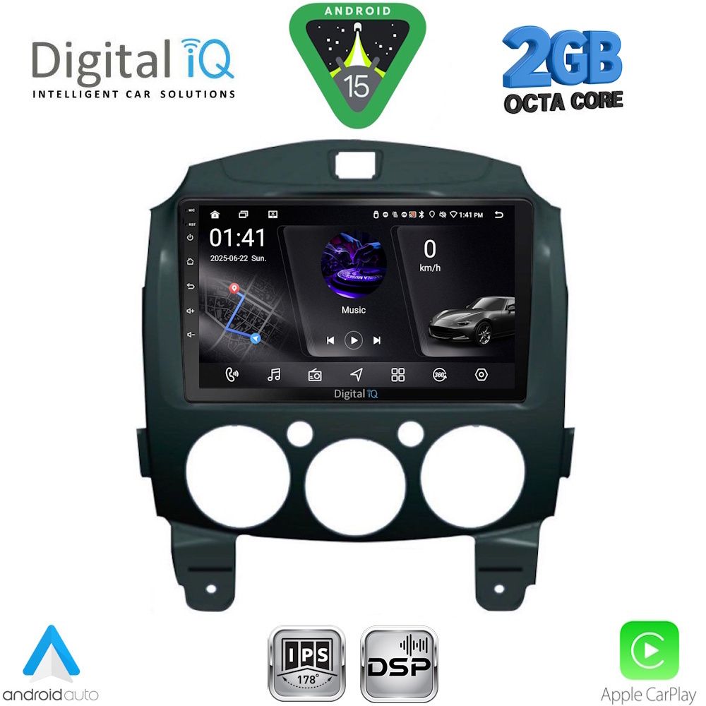 Βλησαρούλης Car Center - DIGITAL IQ RSF 4361_CPA (9inc) MULTIMEDIA TABLET for MAZDA 2  mod. 2007-2014