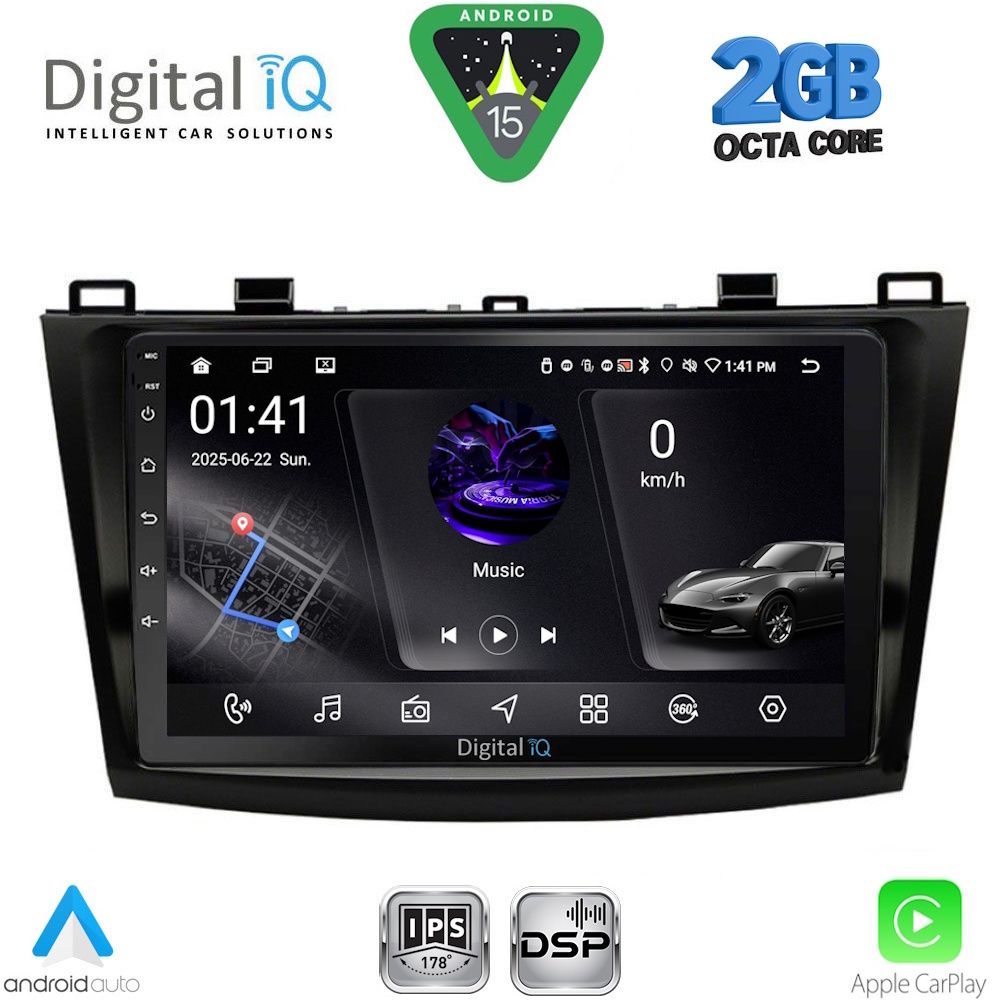 Βλησαρούλης Car Center - DIGITAL IQ RSF 4366_CPA (9inc) MULTIMEDIA TABLET for MAZDA 3 mod. 2009-2014