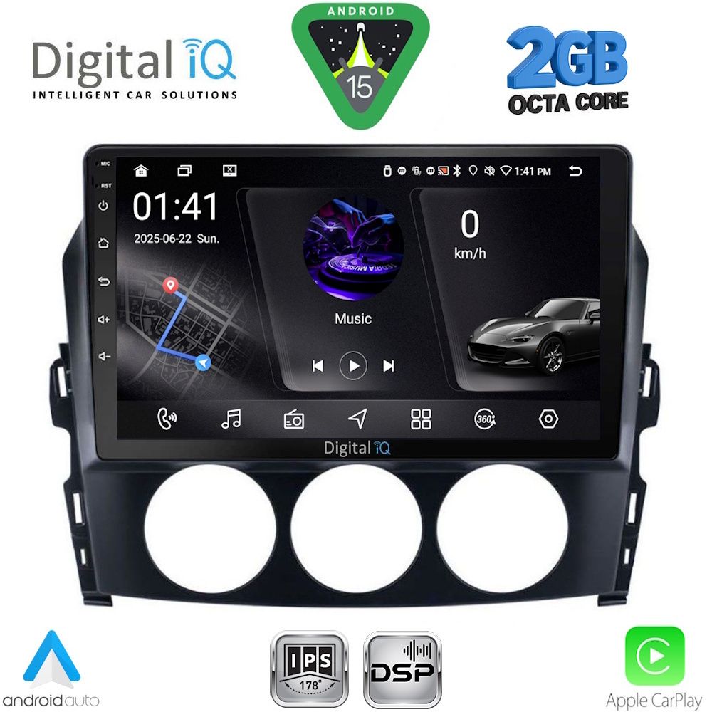 Βλησαρούλης Car Center - DIGITAL IQ RSF 4392_CPA (9inc) MULTIMEDIA TABLET for MAZDA MX5 mod. 2005-2015