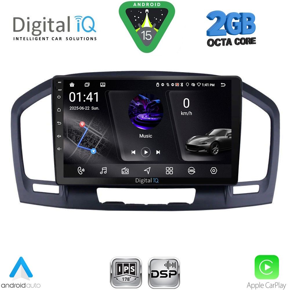 Βλησαρούλης Car Center - DIGITAL IQ RSF 4491BL_CPA (9inc) MULTIMEDIA TABLET for OPEL INSIGNIA mod.2008-2013 (BLACK)