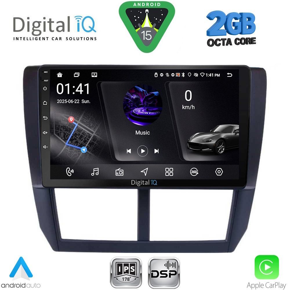 Βλησαρούλης Car Center - DIGITAL IQ RSF 4662_CPA (9inc) MULTIMEDIA TABLET for SUBARU FORESTER - IMPREZA - XV mod. 2008-2013
