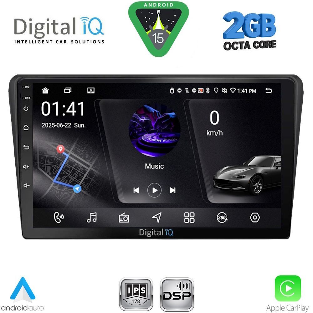 Βλησαρούλης Car Center - DIGITAL IQ RSF 4704BL_CPA (9inc) MULTIMEDIA TABLET for TOYOTA AVENSIS (T25) mod. 2003-2009 (BLACK)