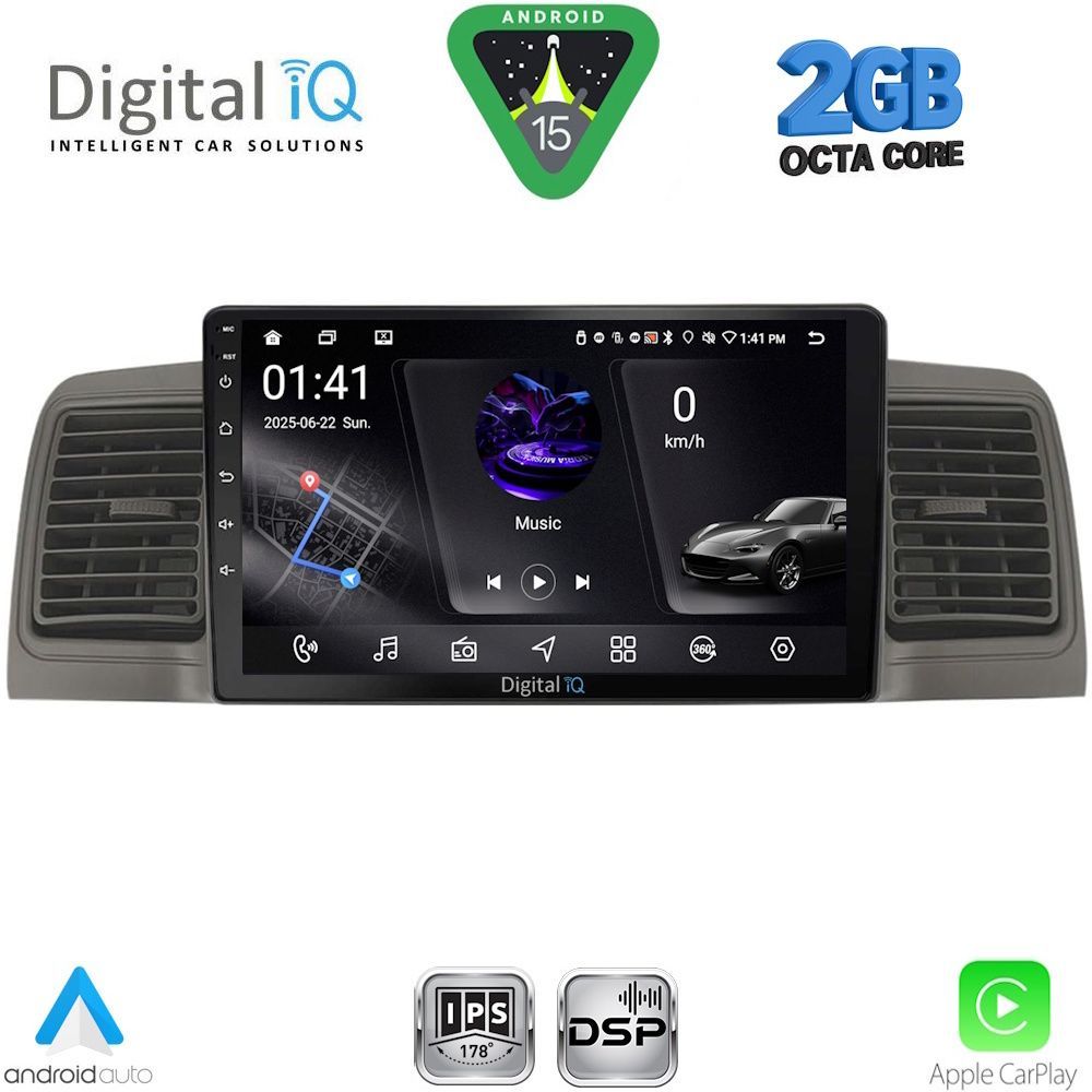 Βλησαρούλης Car Center - DIGITAL IQ RSF 4712GR_CPA (9inc) MULTIMEDIA TABLET for TOYOTA COROLLA mod. 2001-2006 (GREY)