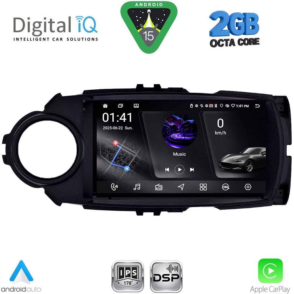 Βλησαρούλης Car Center - DIGITAL IQ RSF 4737FL_CPA (9inc) MULTIMEDIA TABLET for TOYOTA YARIS mod. 2015-2020