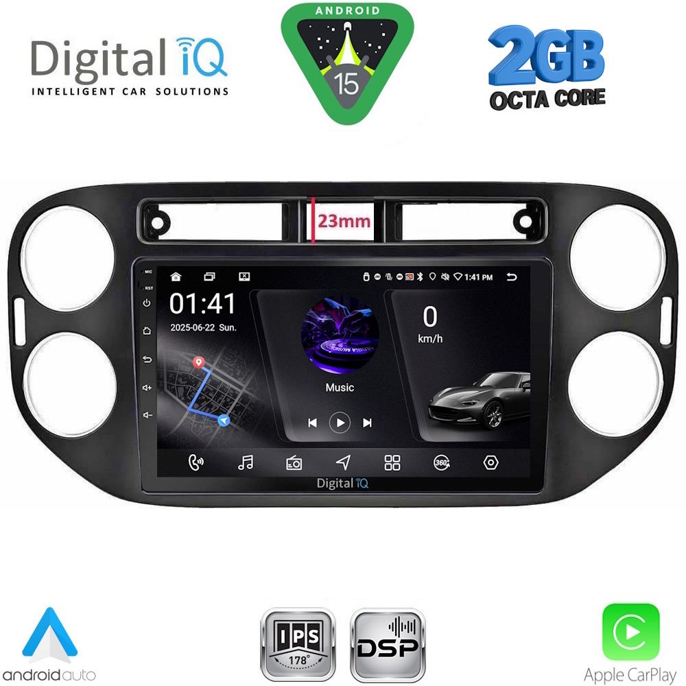 Βλησαρούλης Car Center - DIGITAL IQ RSF 4760BL_CPA (9inc) MULTIMEDIA TABLET for VW TIGUAN mod. 2011-2016 (BLACK)