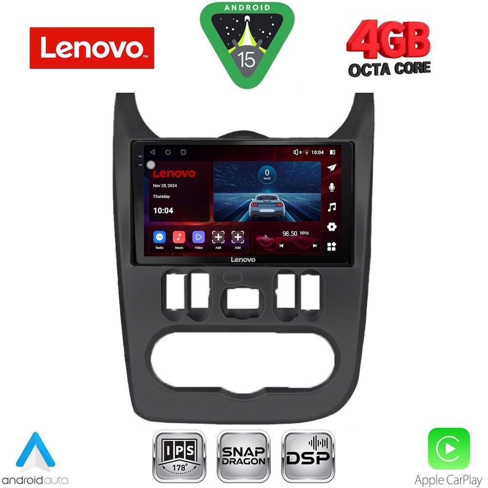 Βλησαρούλης Car Center - LENOVO SSV 9101BL_CPA (9inc) MULTIMEDIA TABLET for DACIA DUSTER – LOGAN – SANDERO mod. 2006-2012 (BLACK)