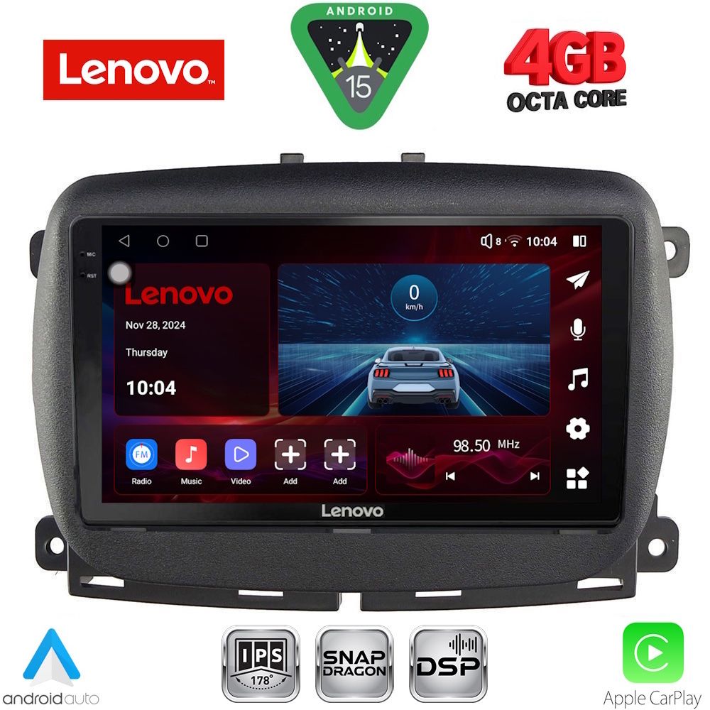 Βλησαρούλης Car Center - LENOVO SSV 9131_CPA (9inc) MULTIMEDIA TABLET for FIAT 500 mod. 2016>
