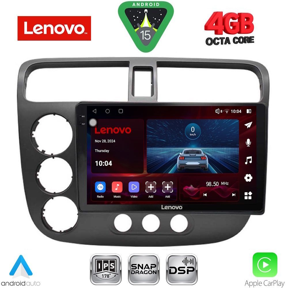 Βλησαρούλης Car Center - LENOVO SSV 9187_CPA (9inc) MULTIMEDIA TABLET for HONDA CIVIC 4D mod. 2001-2006