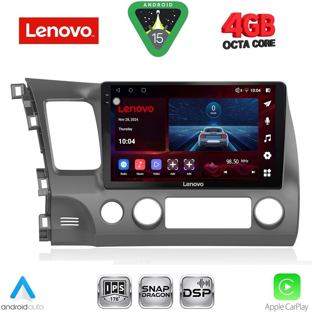 Βλησαρούλης Car Center - LENOVO SSV 9188_CPA (10inc) MULTIMEDIA TABLET for HONDA CIVIC 4D mod. 2006-2012