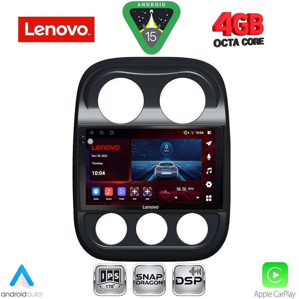Βλησαρούλης Car Center - LENOVO SSV 9277_CPA (10inc) MULTIMEDIA TABLET for JEEP COMPASS – PATRIOT mod. 2007-2016