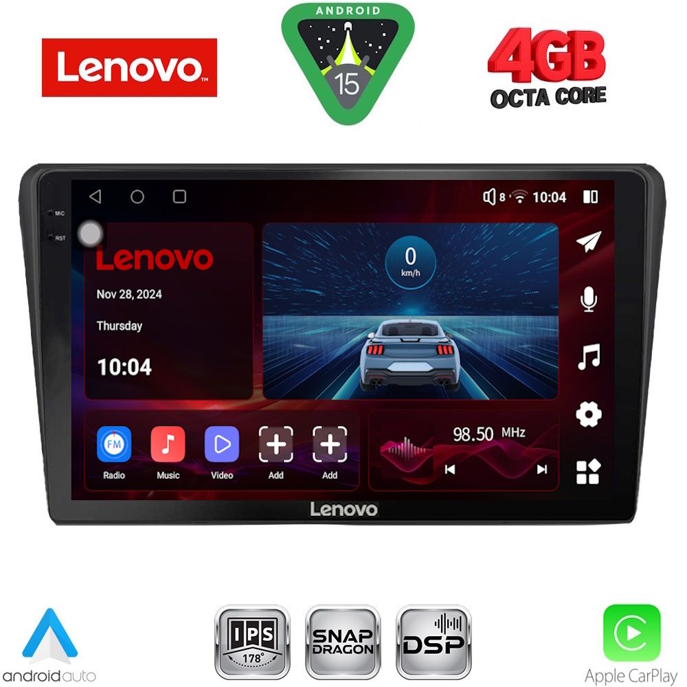 Βλησαρούλης Car Center - LENOVO SSV 9704BL_CPA (9inc) MULTIMEDIA TABLET for TOYOTA AVENSIS (T25) mod. 2003-2009 (BLACK)