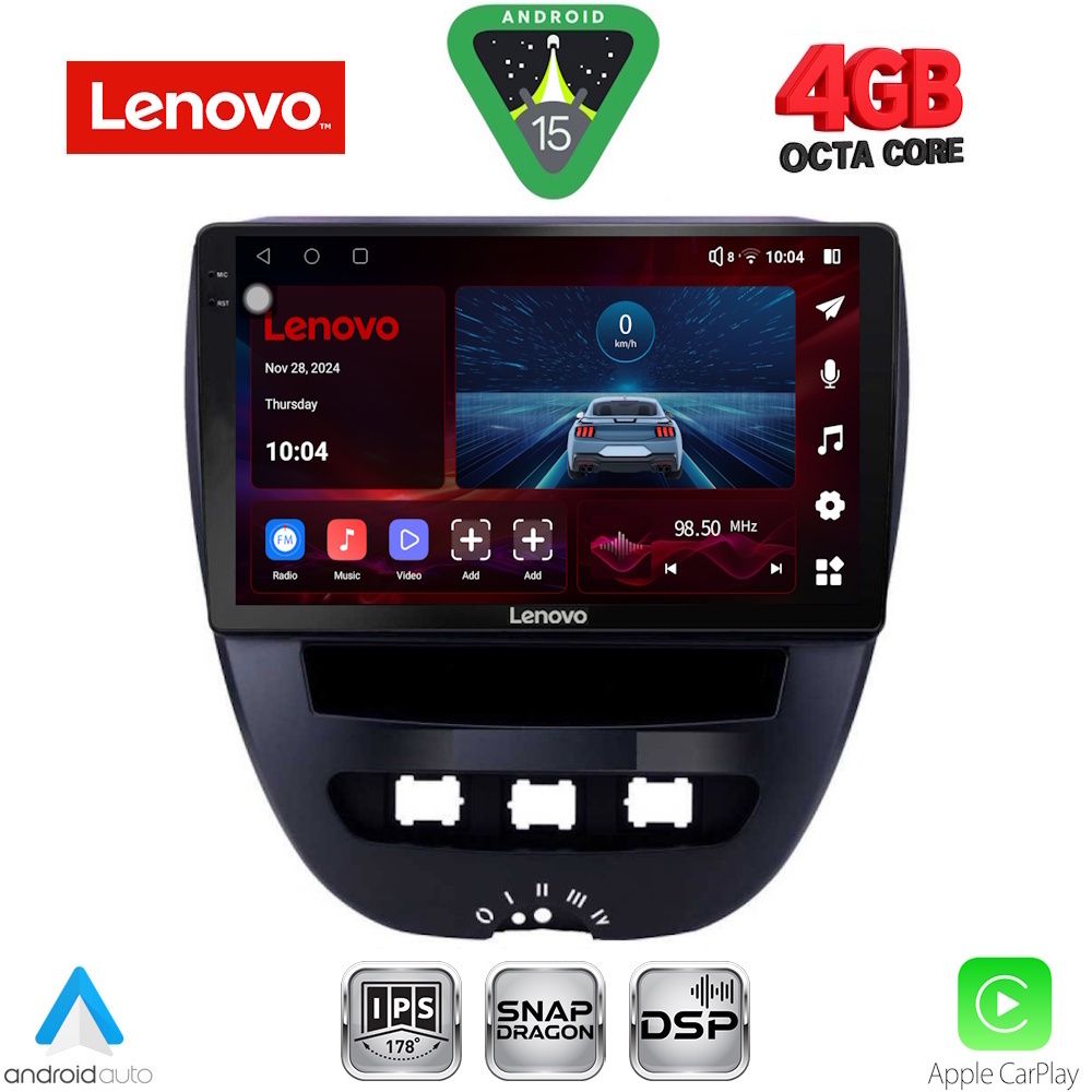 Βλησαρούλης Car Center - LENOVO SSV 9707_CPA (10inc) MULTIMEDIA TABLET for CITROEN C1-PEUGEOT 107-TOYOTA AYGO mod. 2005-2014