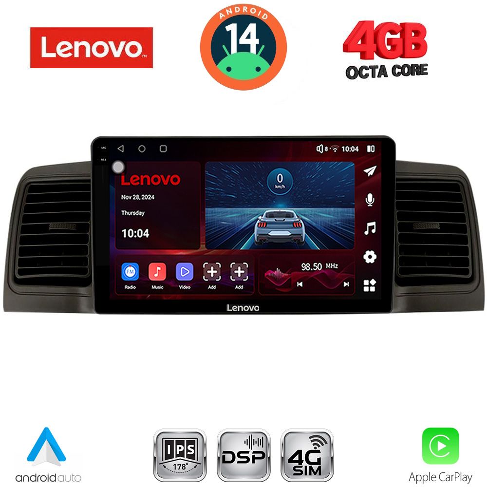 Βλησαρούλης Car Center - LENOVO SSV 9712BL_CPA (9inc) MULTIMEDIA TABLET for TOYOTA COROLLA mod. 2001-2006 (BLACK)