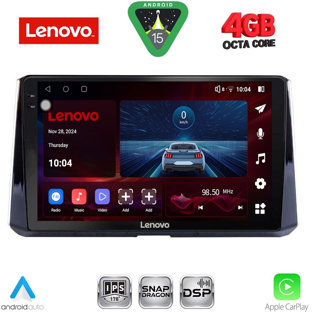 Βλησαρούλης Car Center - LENOVO SSV 9716_CPA (10inc) MULTIMEDIA TABLET for TOYOTA COROLLA mod. 2019-2026