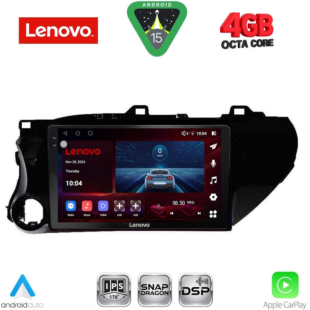Βλησαρούλης Car Center - LENOVO SSV 9721_CPA (10inc) MULTIMEDIA TABLET for TOYOTA HILUX mod. 2017-2026