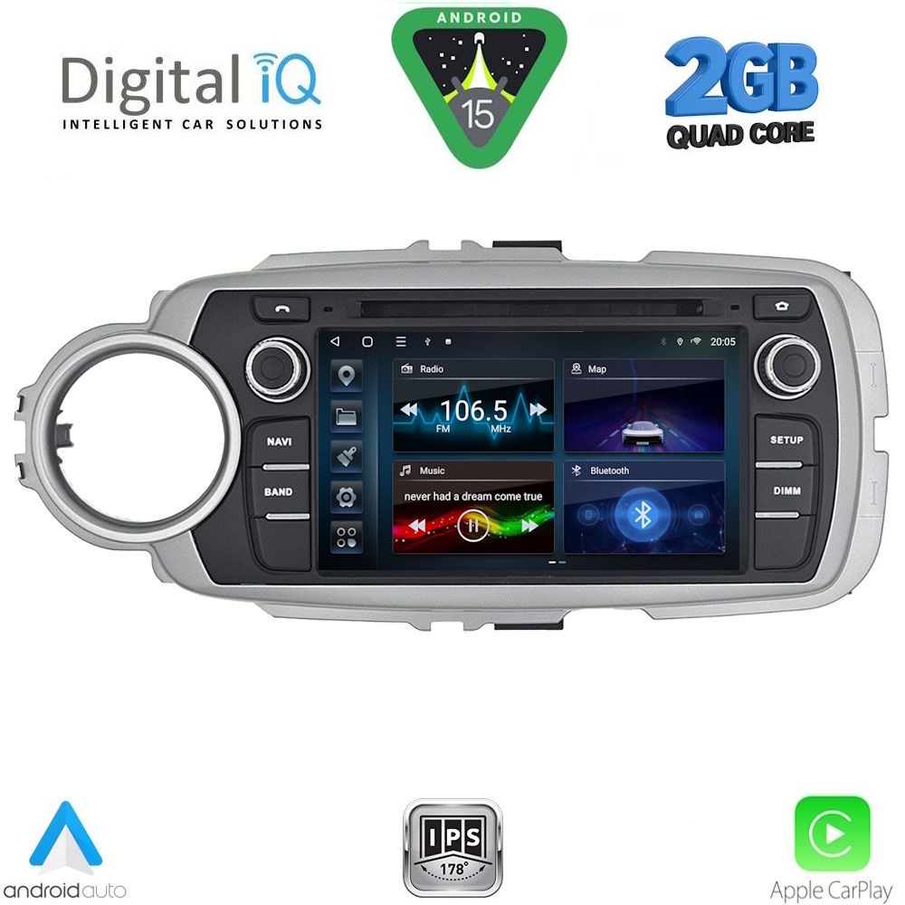 Βλησαρούλης Car Center - DIGITAL IQ BLD 030_CPA (7" DECK) MULTIMEDIA SYSTEM for TOYOTA YARIS mod. 2011-2020