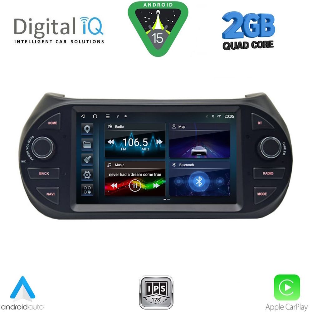 Βλησαρούλης Car Center - DIGITAL IQ BLD 092_CPA (7" DECK) MULTIMEDIA for CT NEMO – FT FIORINO-QUBO – PG BIPPER mod. 2008-2018