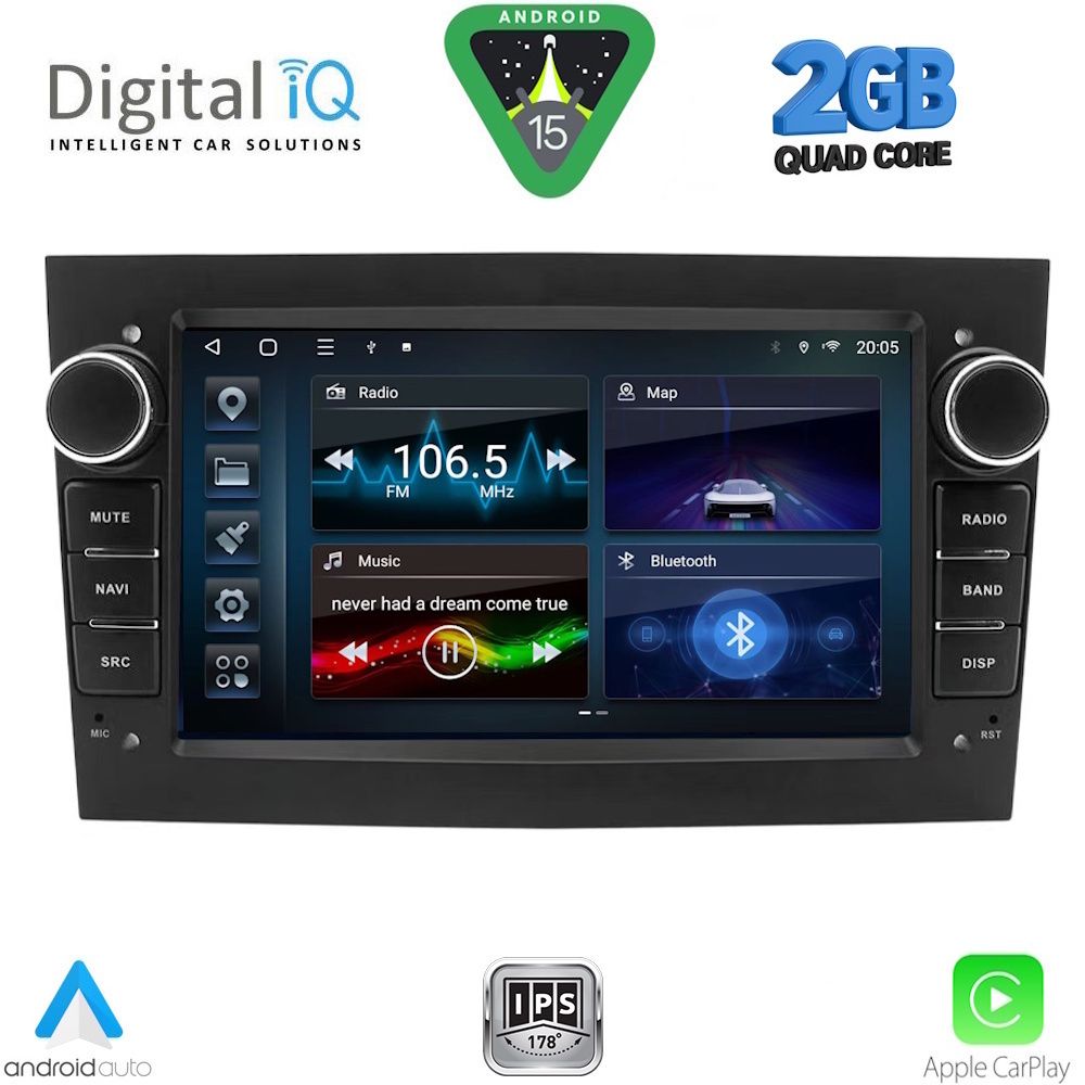 Βλησαρούλης Car Center - DIGITAL IQ BLD 219BL_CPA (7" DECK) MULTIMEDIA SYSTEM for OPEL ALL mod. 2003-2014 (GLOSS BLACK)