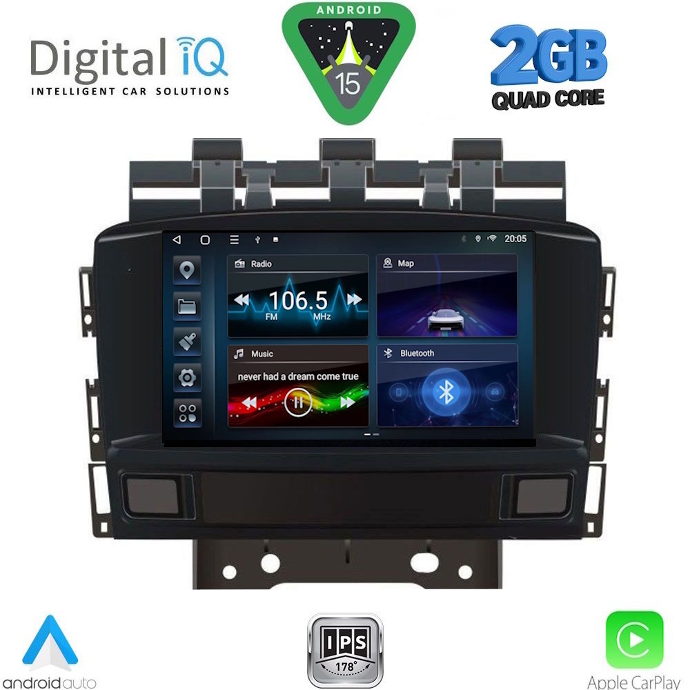Βλησαρούλης Car Center - DIGITAL IQ BLD 272_CPA (7" DECK) MULTIMEDIA SYSTEM for OPEL ASTRA J mod. 2011-2016