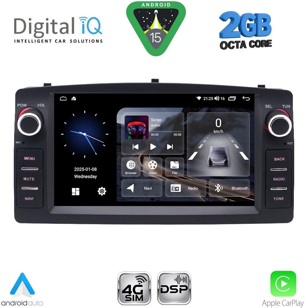 Βλησαρούλης Car Center - DIGITAL IQ BLF 310_CPA (7" DECK) MULTIMEDIA OEM for TOYOTA COROLLA mod. 2000-2006