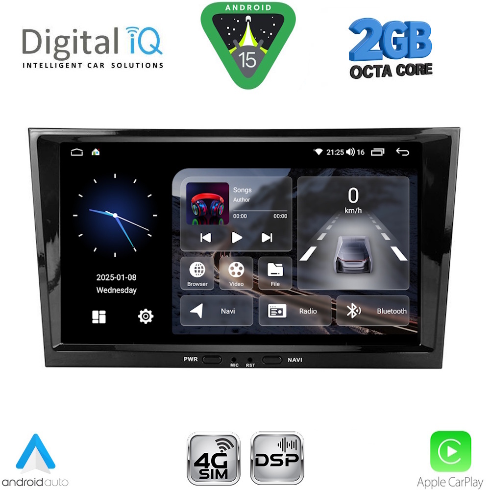 Βλησαρούλης Car Center - DIGITAL IQ BLF 318BL_CPA (8" DECK) MULTIMEDIA SYSTEM for OPEL ALL mod. 2004-2014 (BLACK)