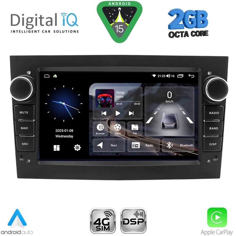 Βλησαρούλης Car Center - DIGITAL IQ BLF 319BL_CPA (7" DECK) MULTIMEDIA SYSTEM for OPEL ALL mod. 2004-2014 (GLOSS BLACK)