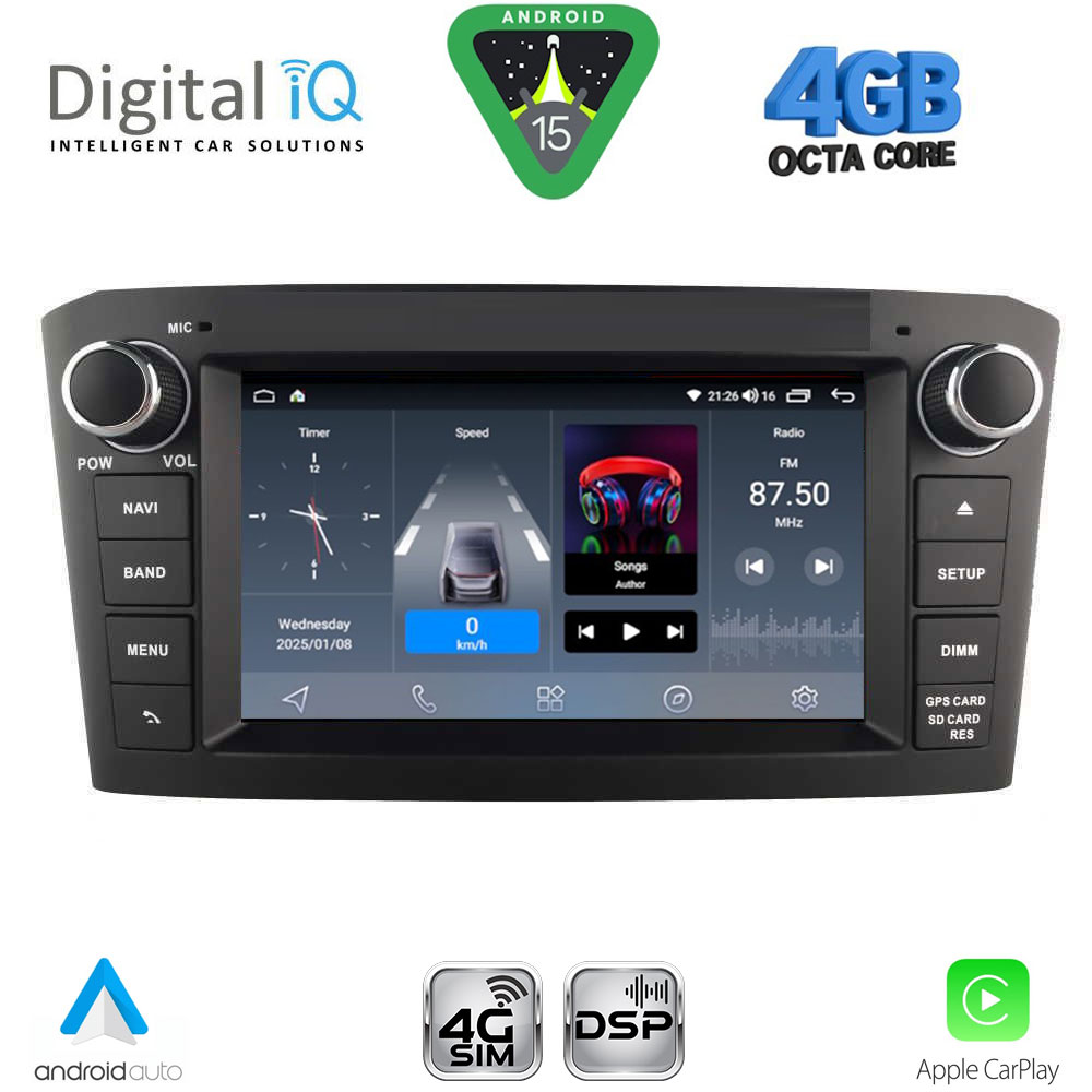 Βλησαρούλης Car Center - DIGITAL IQ BLG 425BL_CPA (7″ DECK) MULTIMEDIA OEM for TOYOTA AVENSIS (T25) mod. 2003-2009 (BLACK)
