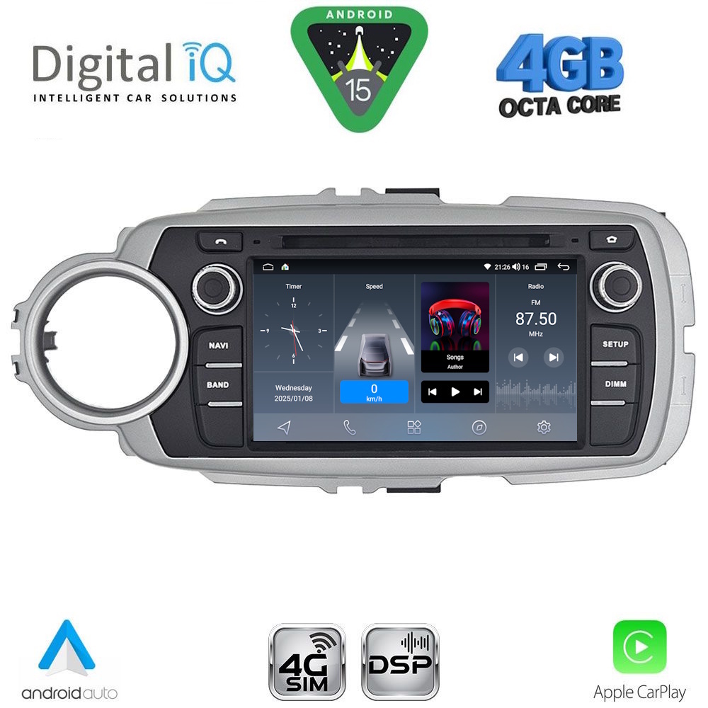 Βλησαρούλης Car Center - DIGITAL IQ BLG 430_CPA (7″ DECK) MULTIMEDIA OEM for TOYOTA YARIS mod. 2011-2020