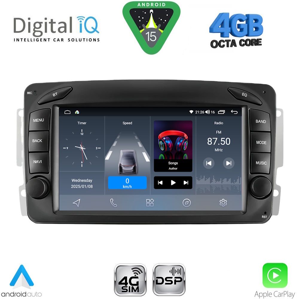Βλησαρούλης Car Center - DIGITAL IQ BLG 471_CPA (7" DECK) MULTIMEDIA SYSTEM for MERCEDES C (W203) - CLK (W209) mod. 1999-2004