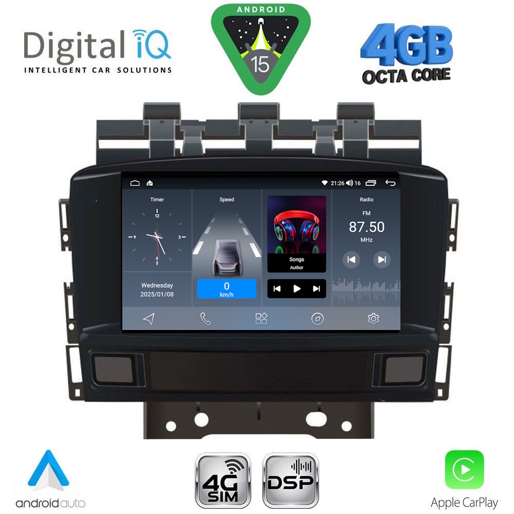 Βλησαρούλης Car Center - DIGITAL IQ BLG 472_CPA (7″ DECK) MULTIMEDIA OEM for OPEL ASTRA J mod. 2010-2016