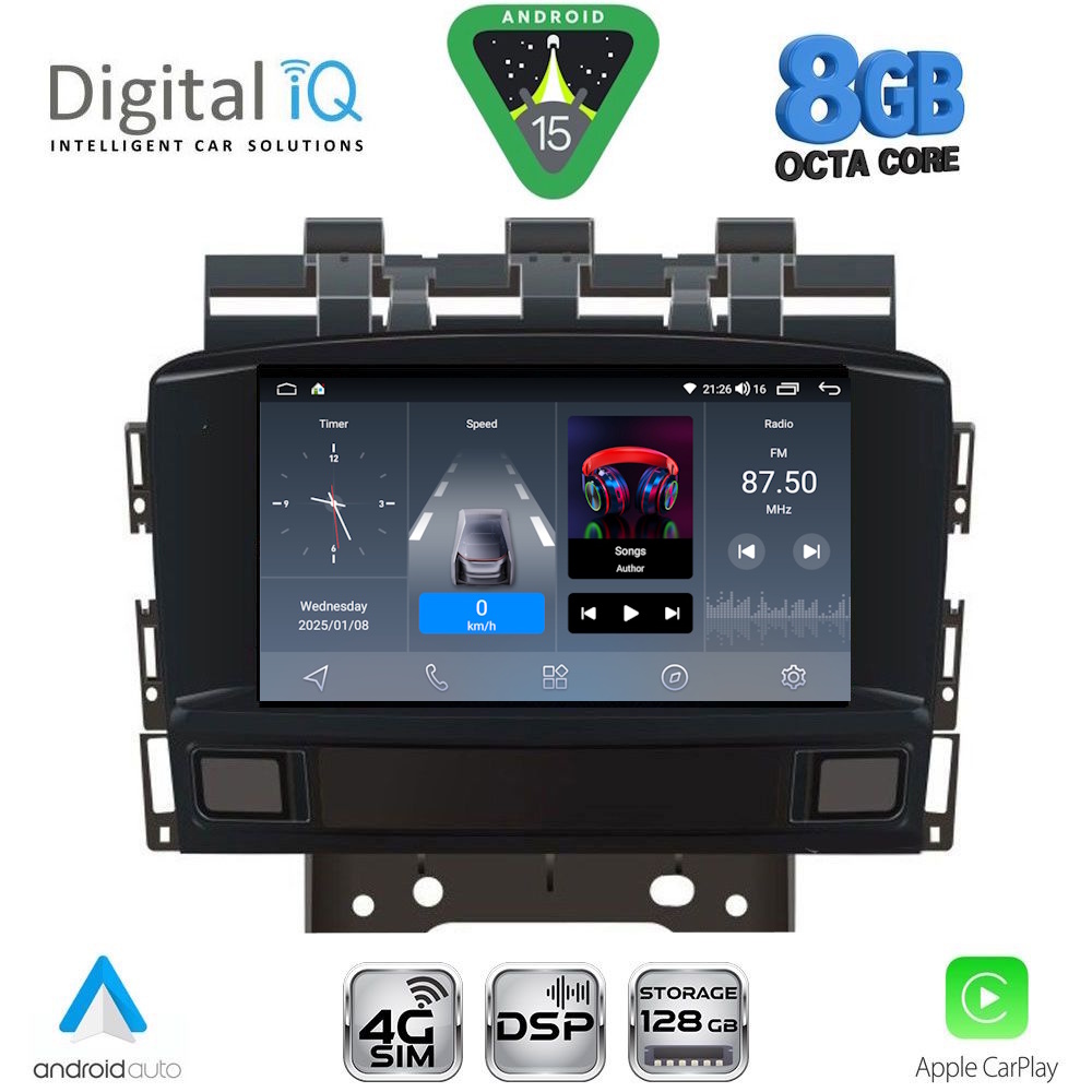 Βλησαρούλης Car Center - DIGITAL IQ BLG 472_CPA (7″ DECK) MULTIMEDIA OEM for OPEL ASTRA J mod. 2010-2016