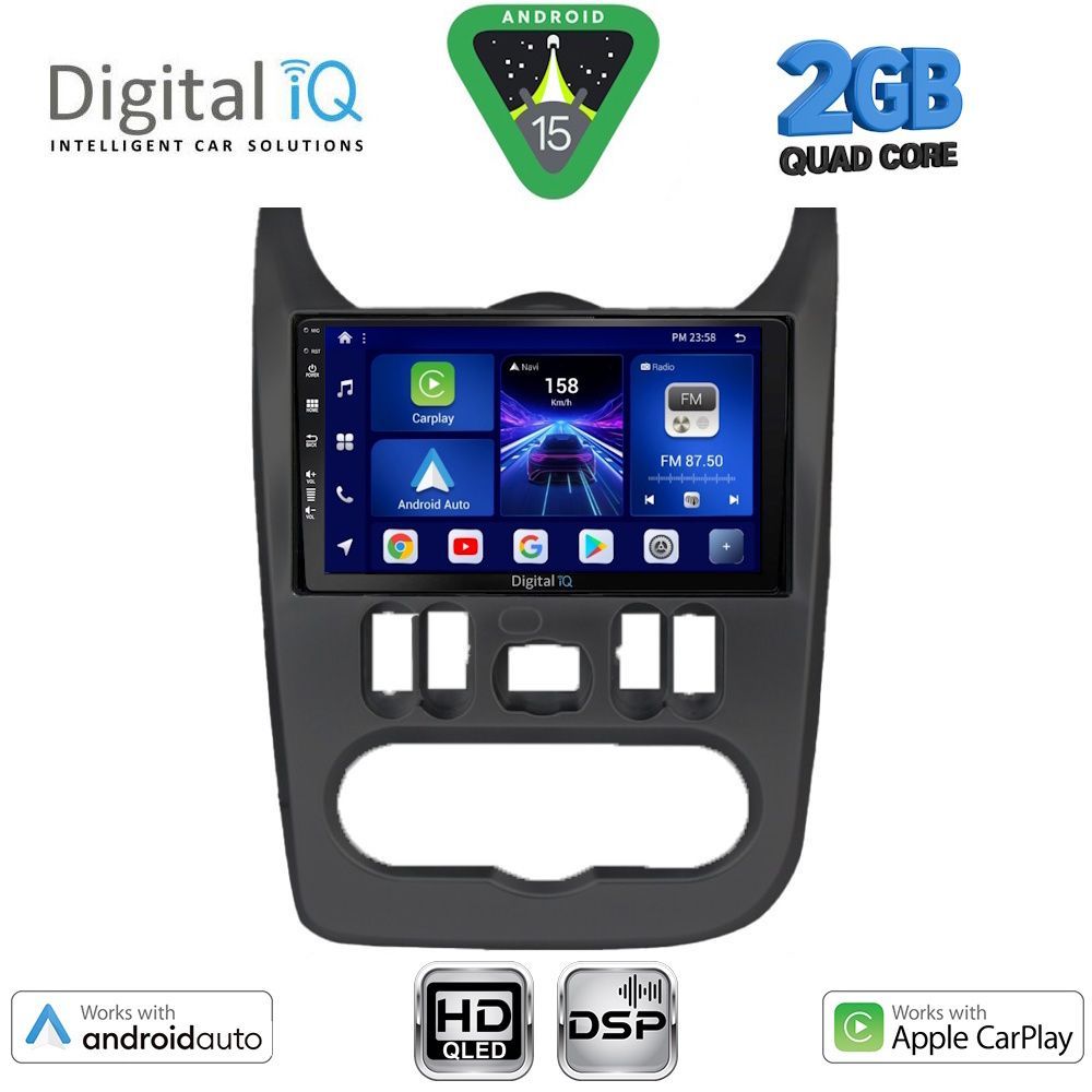 Βλησαρούλης Car Center - DIGITAL IQ BXC 3101BL_CPAA (9inc) MULTIMEDIA TABLET for DACIA DUSTER – LOGAN – SANDERO mod. 2006-2012 (BLACK)