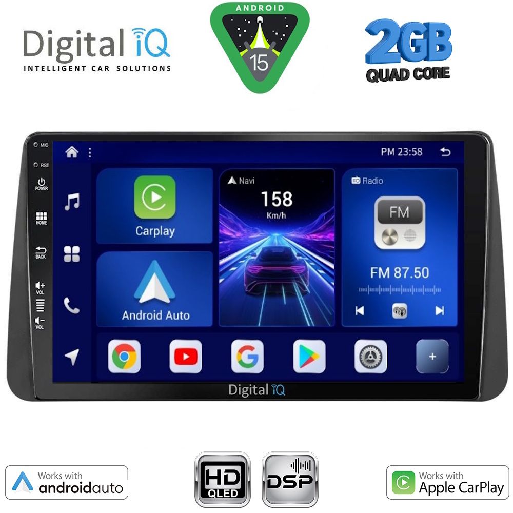 Βλησαρούλης Car Center - DIGITAL IQ BXC 3149_CPAA DASH (9inc) MULTIMEDIA TABLET for FIAT TIPO mod. 2018-2023