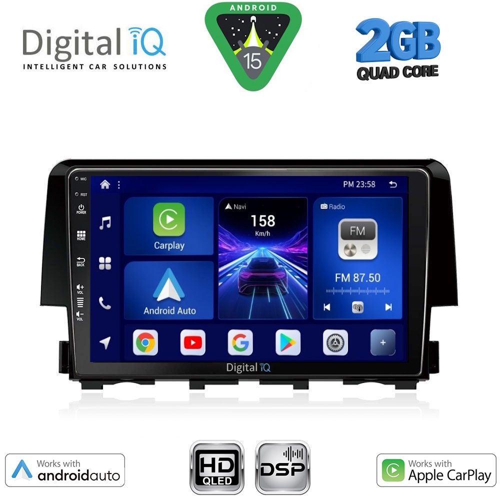 Βλησαρούλης Car Center - DIGITAL IQ BXC 3191_CPAA (9inc) MULTIMEDIA TABLET for HONDA CIVIC mod. 2016-2021
