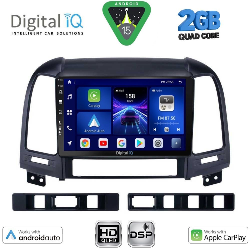 Βλησαρούλης Car Center - DIGITAL IQ BXC 3239_CPAA (9inc) MULTIMEDIA TABLET for HYUNDAI SANTA FE mod. 2005-2013