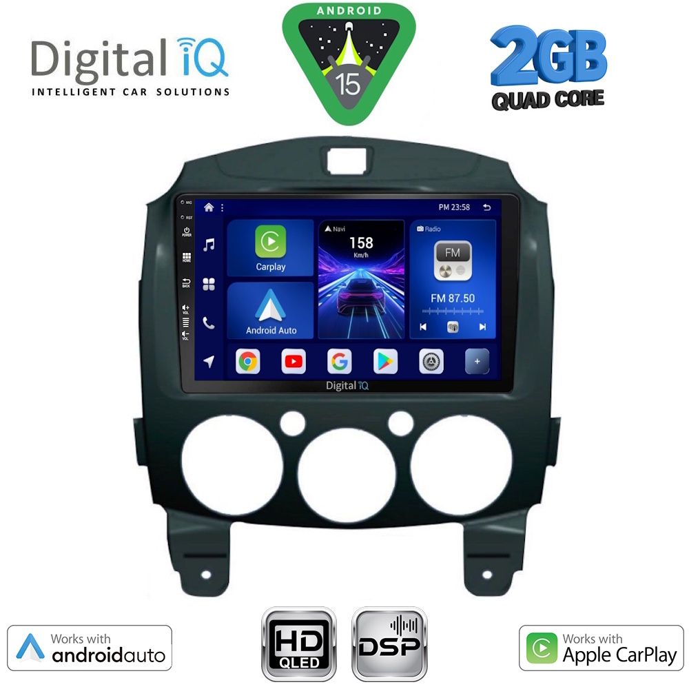 Βλησαρούλης Car Center - DIGITAL IQ BXC 3361_CPAA (9inc) MULTIMEDIA TABLET for MAZDA 2 mod. 2007-2014